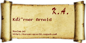Körner Arnold névjegykártya